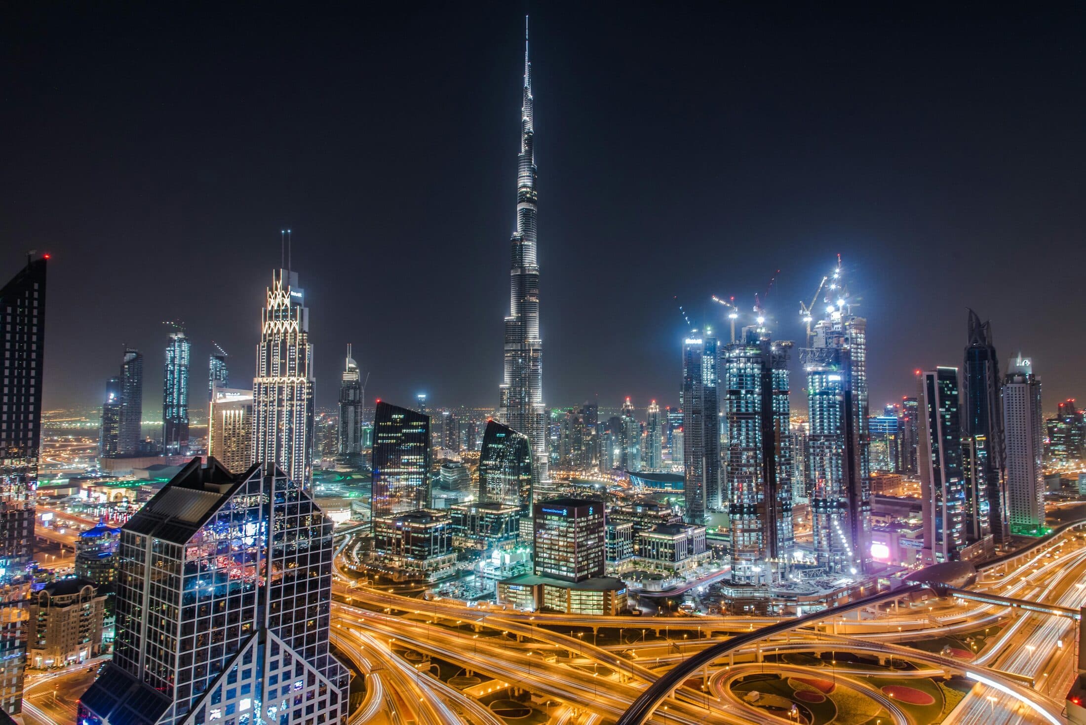 Night view of the city, Dubai