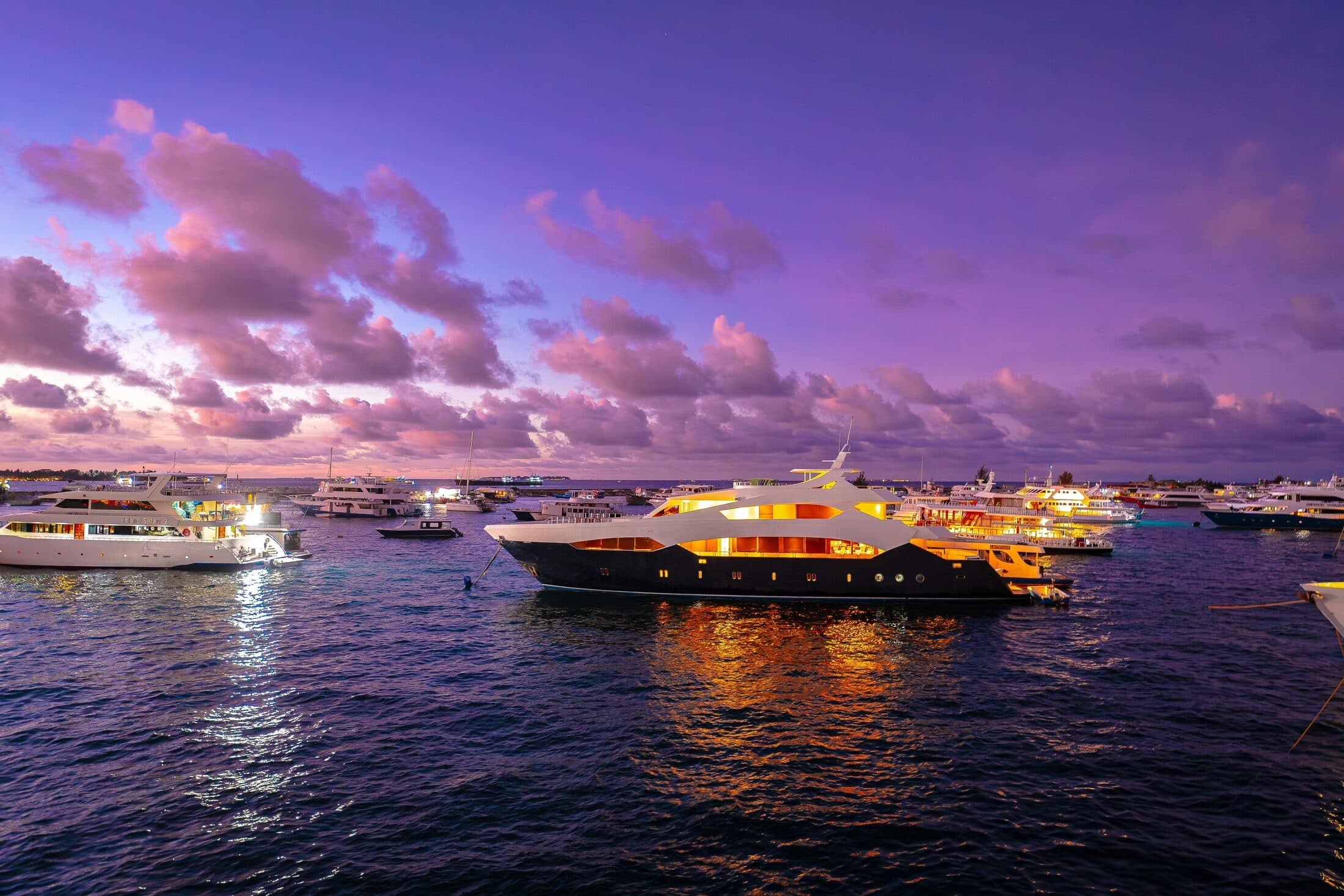 Cruise ship in the ocean